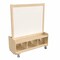 Flash Furniture Bright Beginnings Commercial Wooden Mobile Dual Sided 2 Person Art Station with Locking Caster Wheels and Bottom Cubby Storage, Natural MK-ME09050-GG - alternate 1